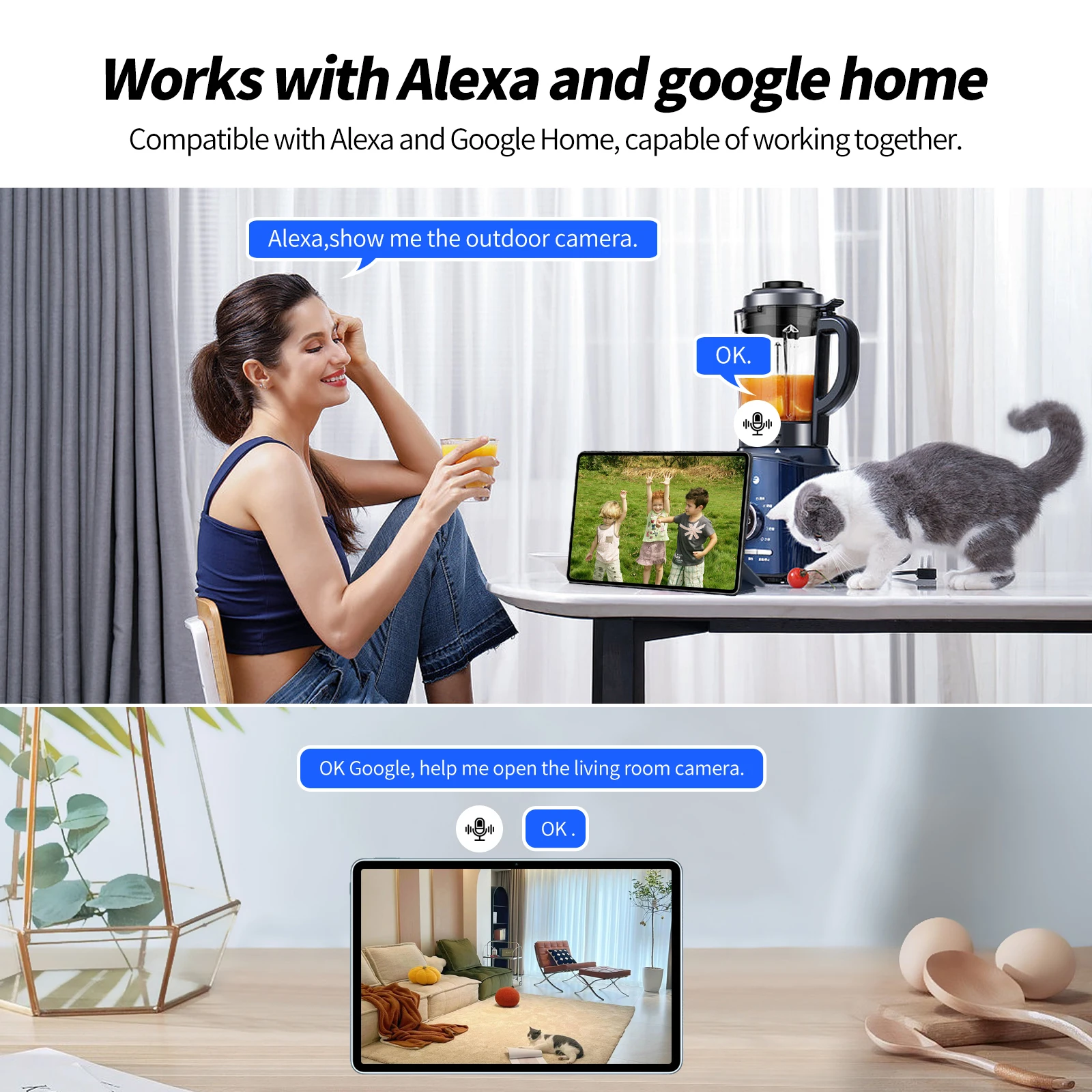 12MP 8MP WiFi Camera PTZ Protection Outdoor Three Lens Dual Screen 8X Zoom Security 4K Video Surveillance iCSee Bluetooth Alexa security camera