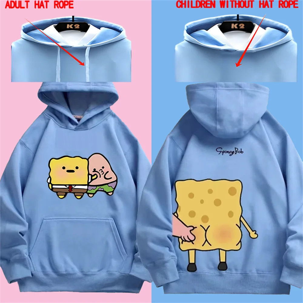 Spongebob Sweater SpongeBob SquarePants and Patrick Star Cartoon Anime Parent Child Hoodie For Spring And Autumn