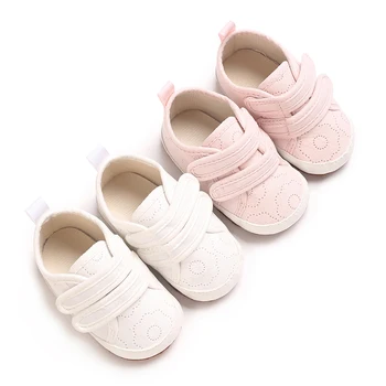 NUOVA moda infantile scarpa primaverile neonato ragazza ricreativa battesimo scarpa da passeggio antiscivolo scarpa da ginnastica bianca con suola morbida Prewalker 1