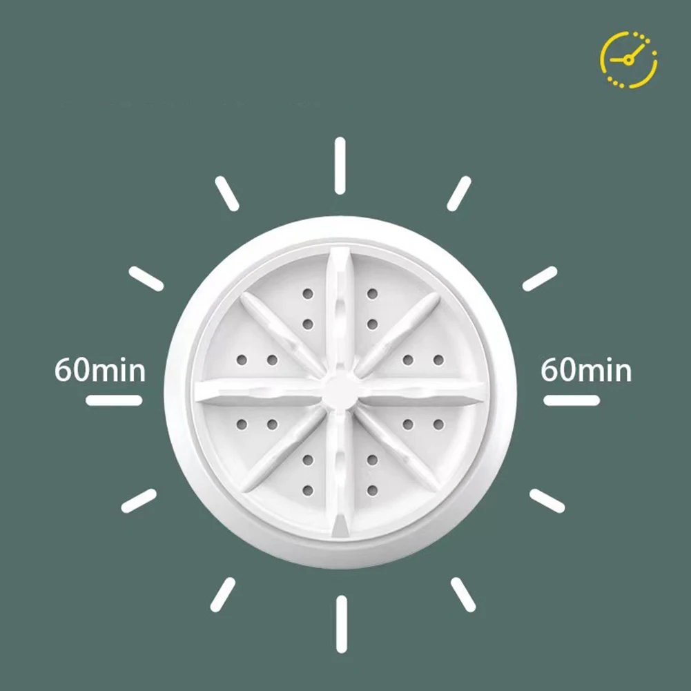 Portable Washing Machine Intelligent Timing Mini Washing Turbine Rotation Forward Reverse Wave Wheel for Intimate Clothes Socks