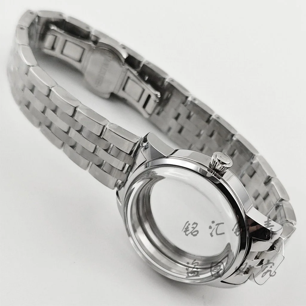 Elegant Ladies' Stainless Steel Cocktail Watch with Crown Arch Glass