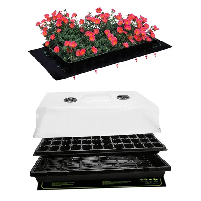 Fűtőpad Pvc Szilárd Színű Téglalap Alakú Növény Fűtő Szőnyeg Gyorsított Összecsukható, Újrafelhasználható Fűtési Párna Kertre/Udvarra - Image 2