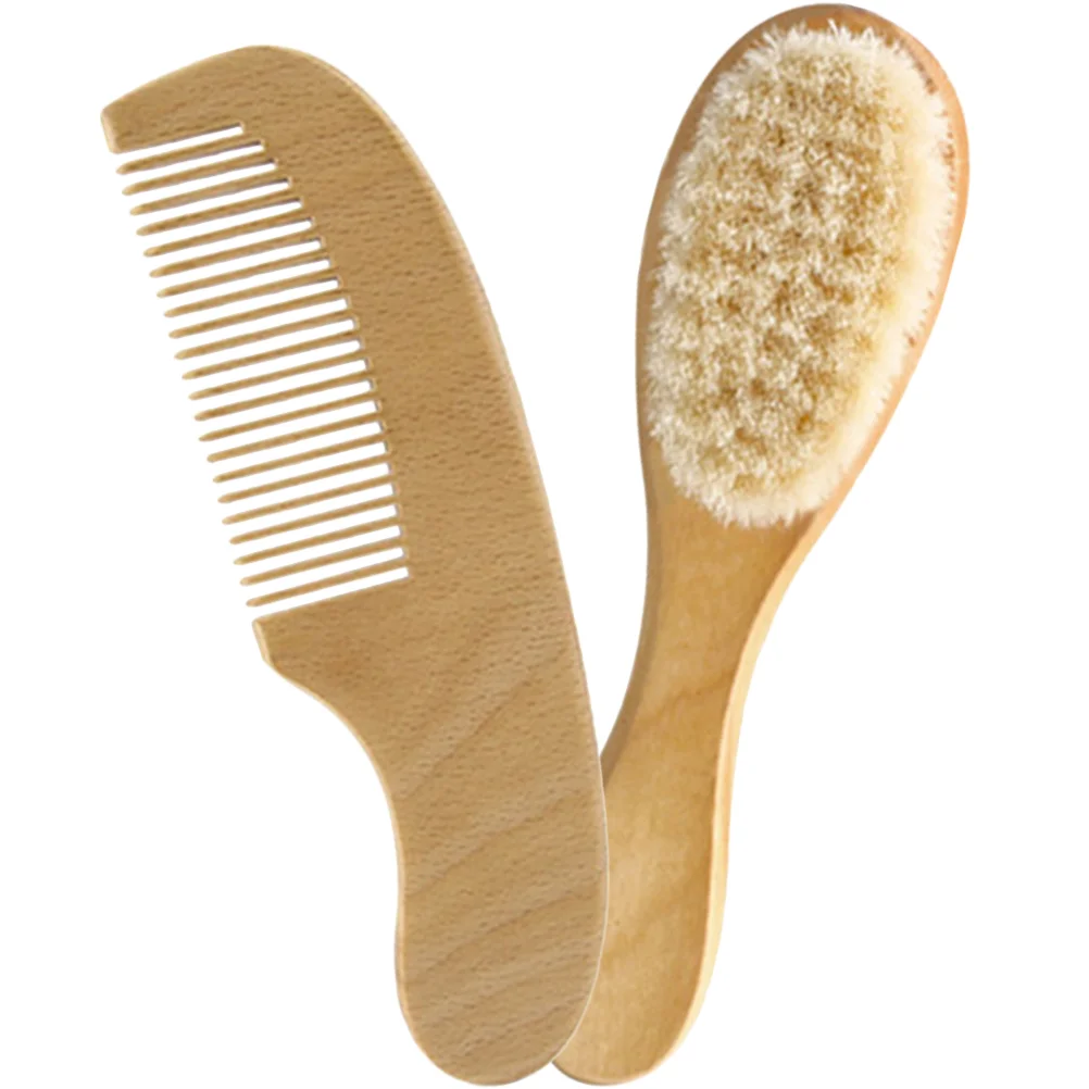 

Wool Brush Set Baby and Comb Hair Wooden for Supplies Care Infant Beech Newborn