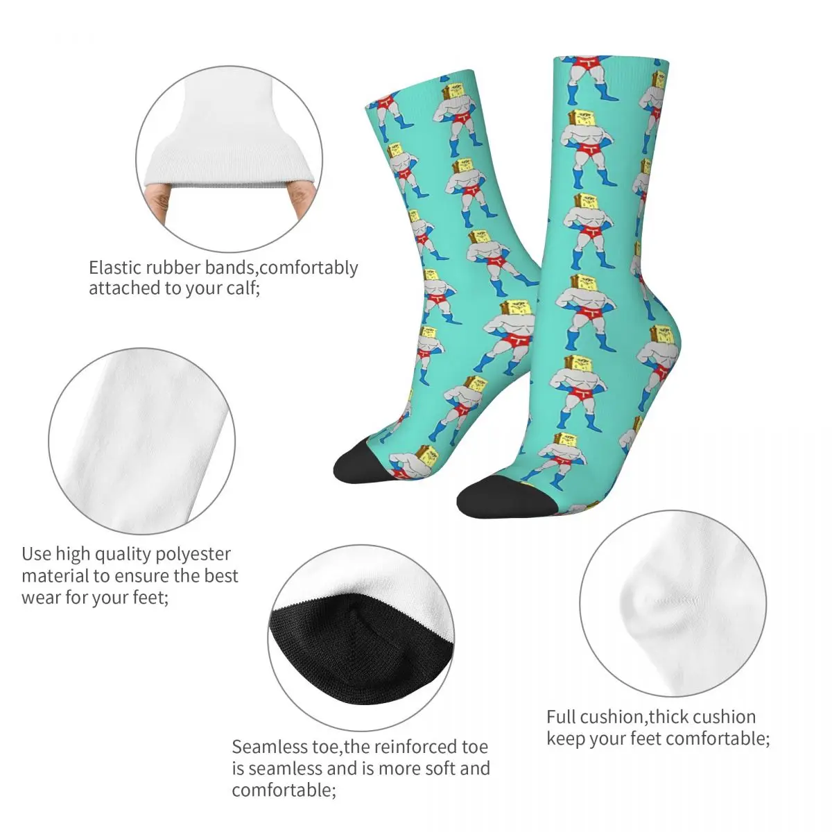 Powdered Toast Man sockings Long Socks Harajuku Comfortable Breathable Happy Gift sockings For Unisex