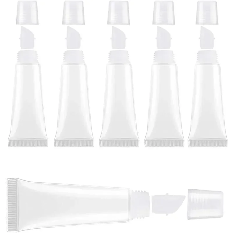 Mini Clear Soft Empty Lip Balm Tubes Portable Travel Lip Gloss Containers DIY Makeup Packaging Tools for Women/girl 6pcs 5/10ml