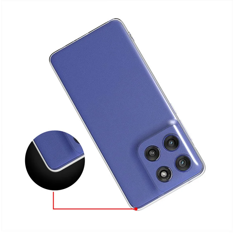 Ultra Thin Transparent TPU Soft Back Cover for Motorola Edge 60 Pro - Clear Phone Case Etui