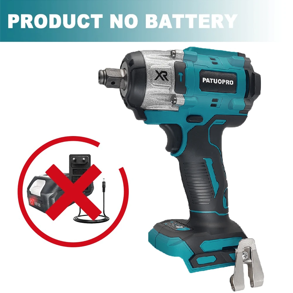 PATUOPRO Electric Cordless Impact Wrench Electric Wrench, Brushless Rechargeable 500N m 1 2 Inch Home Power Tool For Makita 18V Battery No Battery
