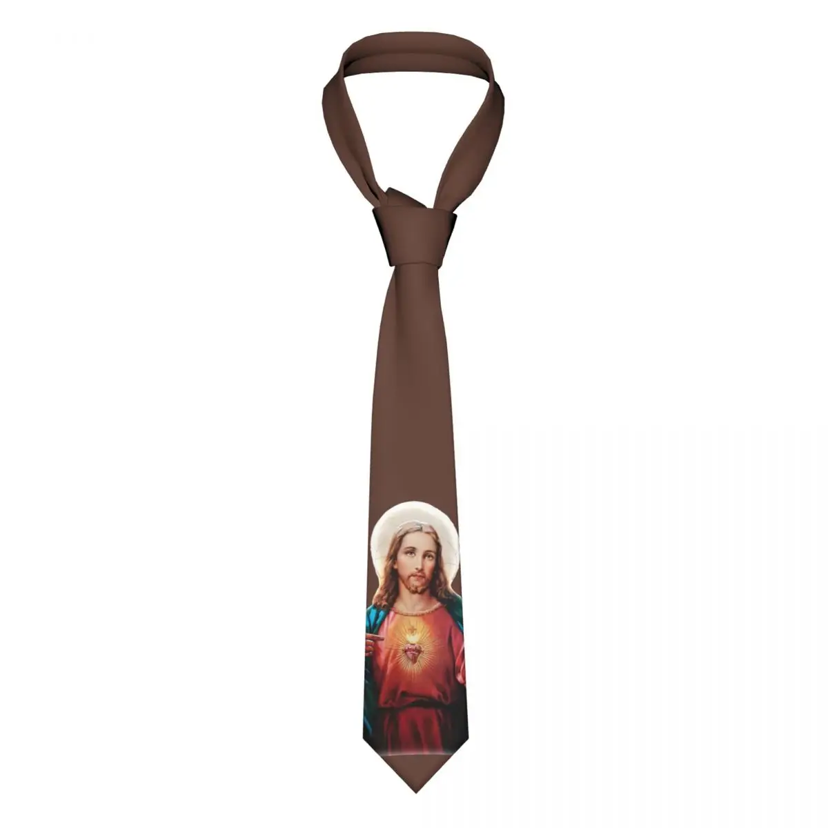 

Jesus Christ Saviour Necktie Unisex Skinny Polyester 8 cm Wide Neck Tie for Men Accessories Cravat Gift