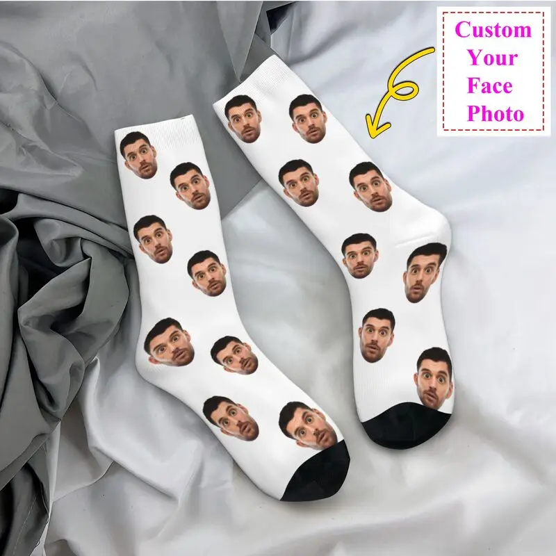 Chaussettes personnalisées avec Photo de visage drôle pour hommes et femmes, impression 3D chaude, concevez vos propres chaussettes de sport et de Football