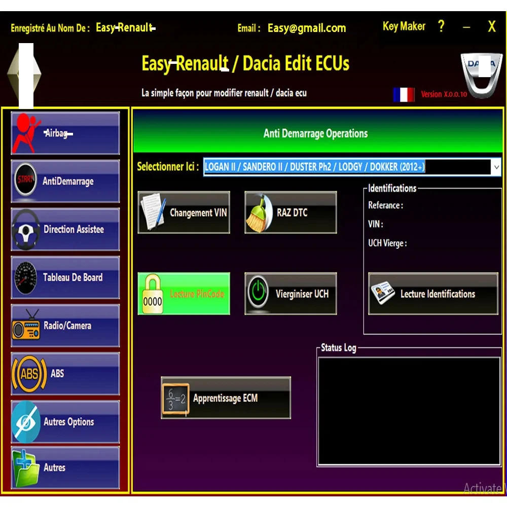 Easy Renault-X. 0.0.10 Vs V6.1.4 Per Renault Obd2 Car Diag Ecm Flash Code Leggi Ecu Programmer Air-Bag Obd-Link Immobilizer Clone