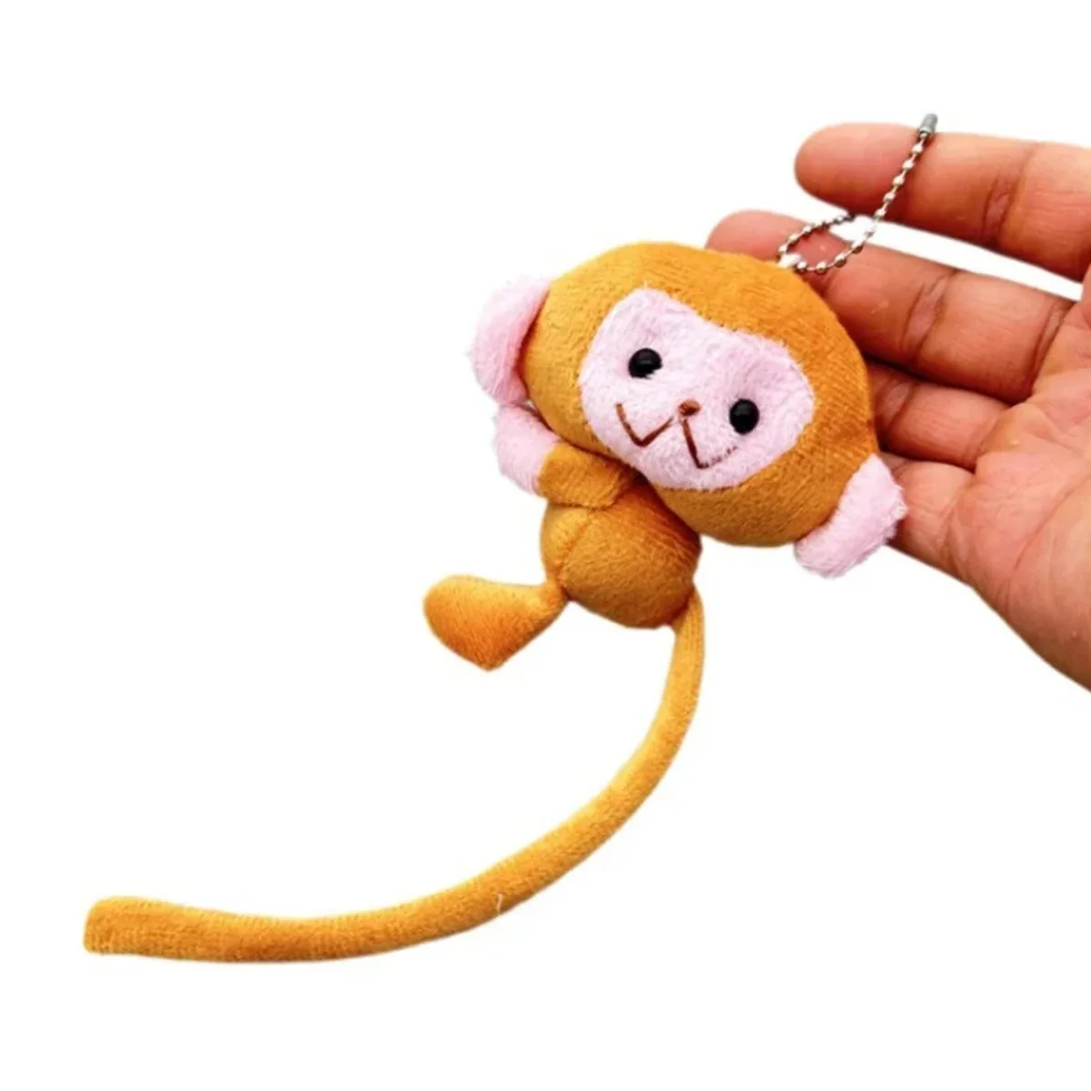 Charming Long Tailed Monkey Plush Keychain - Cute DIY Doll Pendant and Backpack Accessory