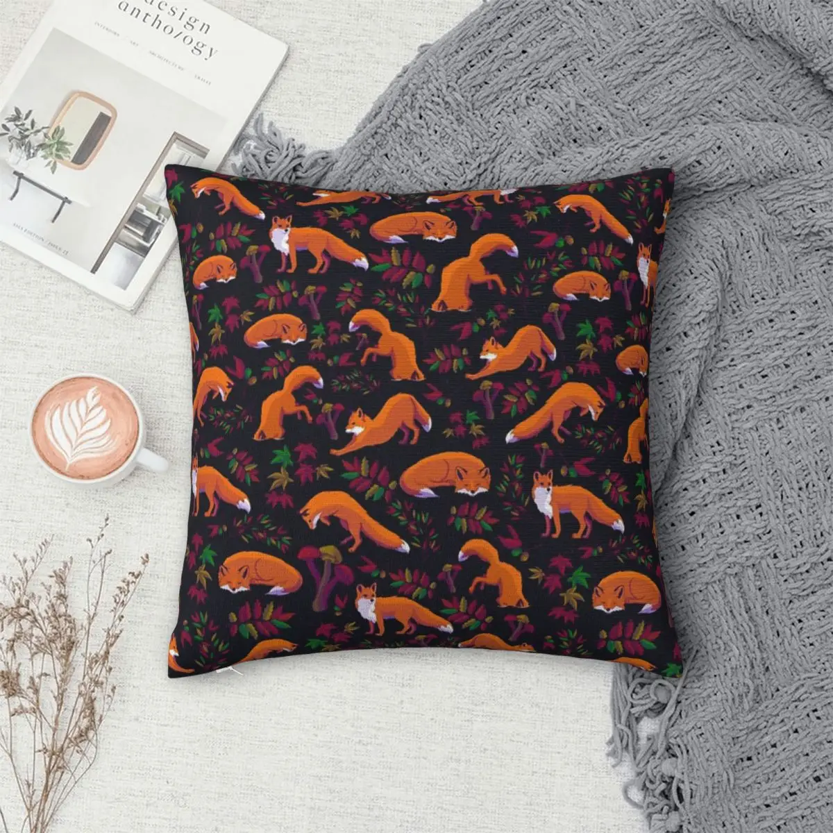 

Forest Fox Pillowcase Polyester Pillows Cover Cushion Comfort Throw Pillow Sofa Decorative Cushions Used for Bedroom Living Room