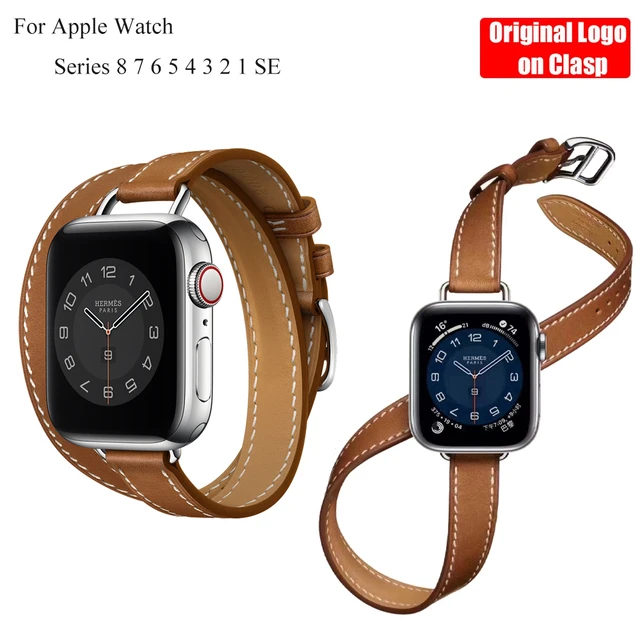 Strap For Apple Watch Ultra Band 8 7 6 5 4 3 2 Se Genuine Leather Bracelet  Apple Watch Bands 49mm 45 41 44 40 42 38mm For Iwatch - Watchbands -  AliExpress
