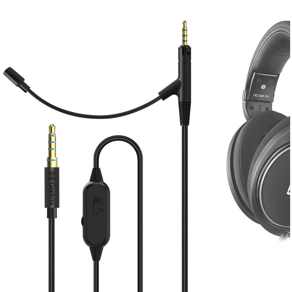 Geekria ブームマイクヘッドフォンケーブル ゼンハイザー HD-599 579