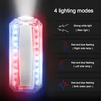 Red&Blue LED Strobe Warning Light Police Shoulder Clip Flashlight Outdoor Running Light USB Rechargeable Safety Helmet Work Lamp 2