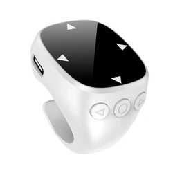 Smart Fingertip Remote: Wireless Bluetooth Selfie and Page Turner (White)