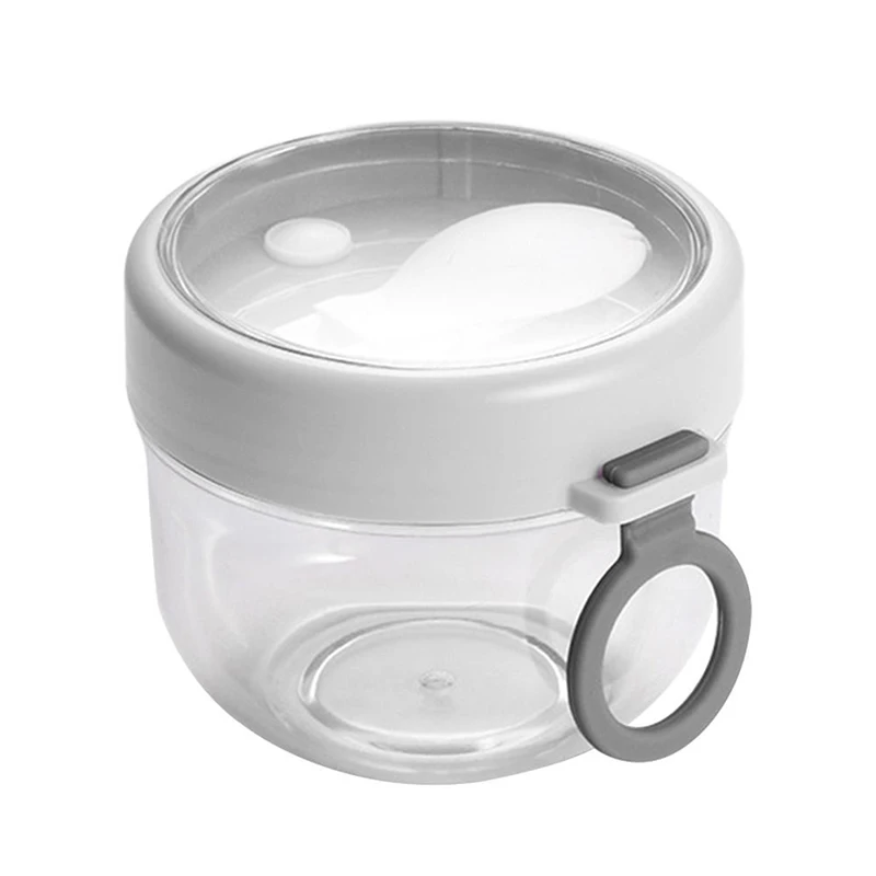 1PC Overnight Oats Jar Container Portable Oatmeal Cups With Lids And Spoon 600ml Meal Prep Containers Reusable
