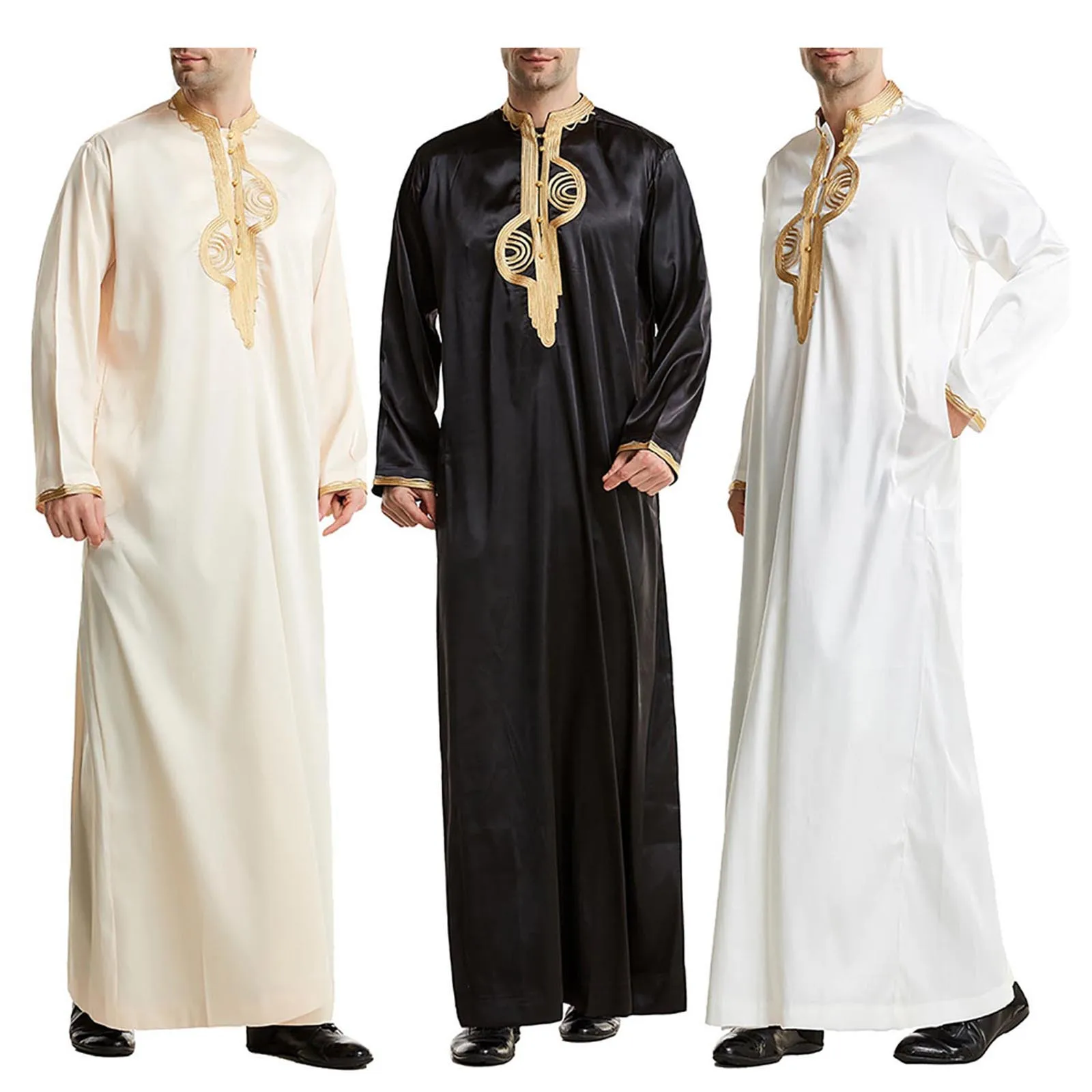 

Abaya Muslim Men Clothing Islam Dresses Fashion Kaftan Pakistan Caftan Saudi Arabia Jubba Thobe Moroccan Dubai Musulman Black