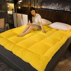 Colchón de felpa grueso y cálido para dormitorio de estudiantes, Individual Doble Tatami, tapizado, para Otoño e Invierno
