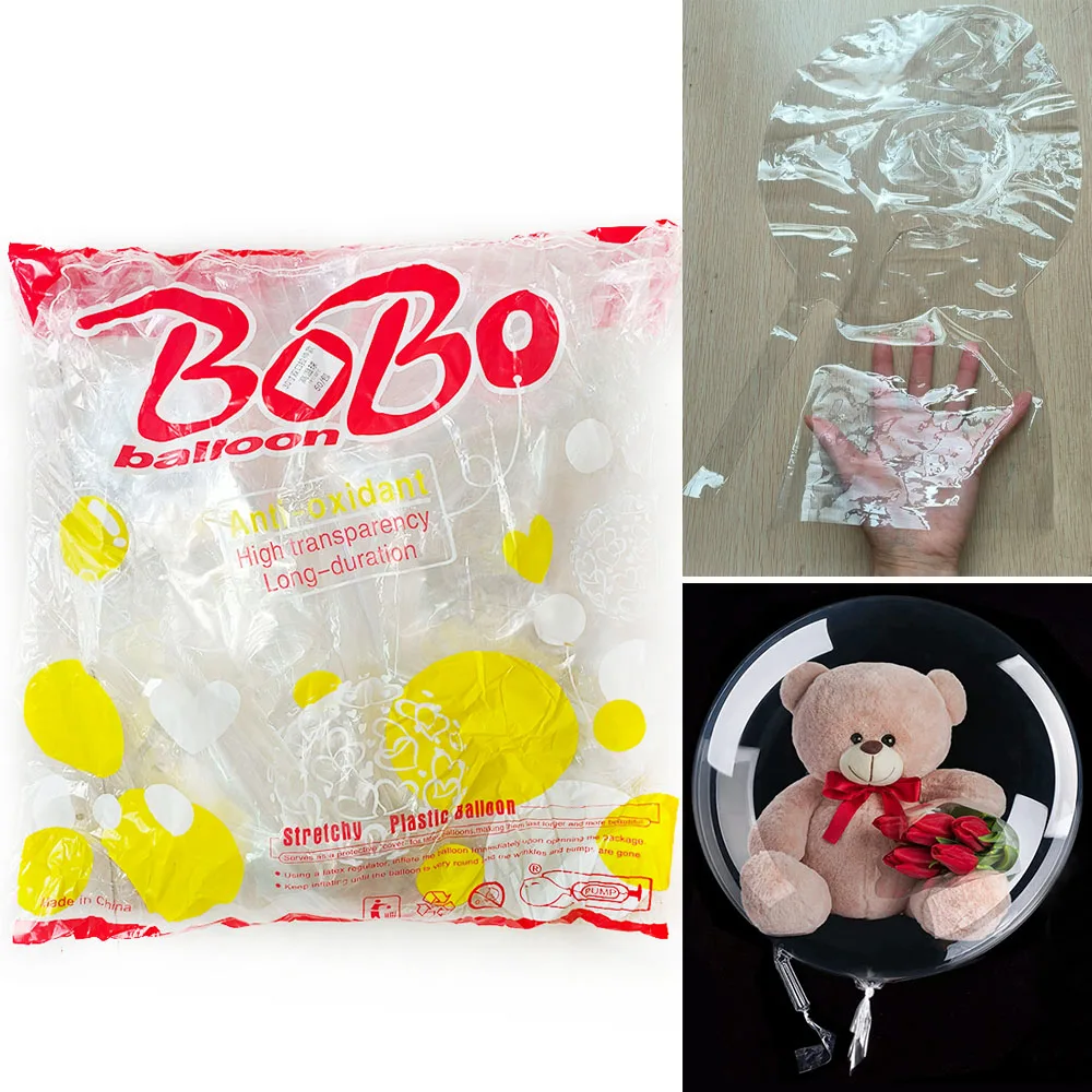 26 Large Clear Balloons Stuffing Pre Stretched Extra Wide Mouth Bubble Bobo  Balloon Valentines Day Baby Shower Birthday Wedding - AliExpress