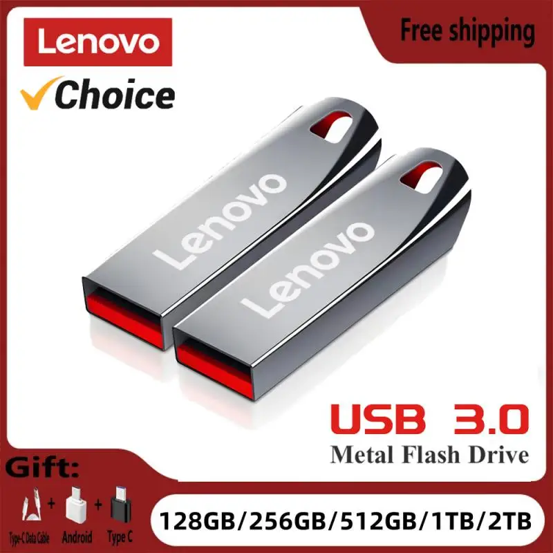 Lenovo 2TB kov U kotouč 1TB přenosné pero pohon USB 3.0 vysoký rychlost vodotěsný 512GB paměť tyčinka 128GB memoria USB blesk disky