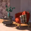 Small Round Coffee Table with Open Storage for Small Space, 23.5" Black 2-Tier Wooden Center Table for Living Room 3