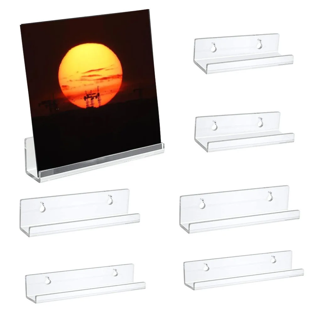 Transparent Acrylic Record Rack Holder 4/7Inch Wall Mounted Album Cd Display Stand Recorder Holder Storage Rack Record Shelf