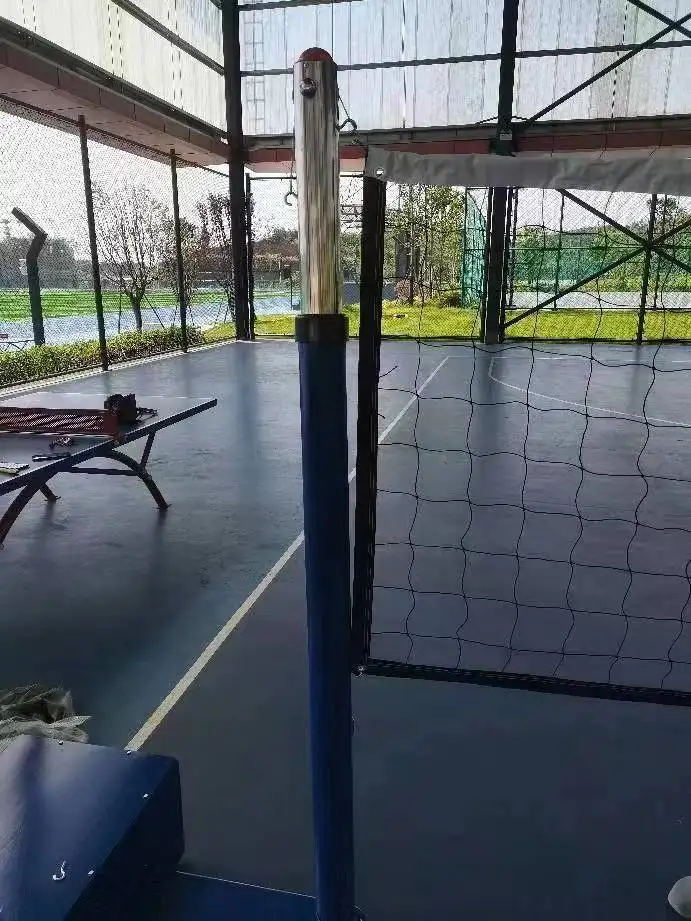 High Quality Steel Inground Adjustable Volleyball Pole Sports Facilities Volleyball Court Equipment for Sale