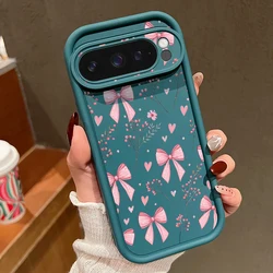 Elegant Pink Bow Flower Pattern Shockproof Phone Case - Solid Color, Soft Cover - Google Pixel 8 Pro (B024 Blue)