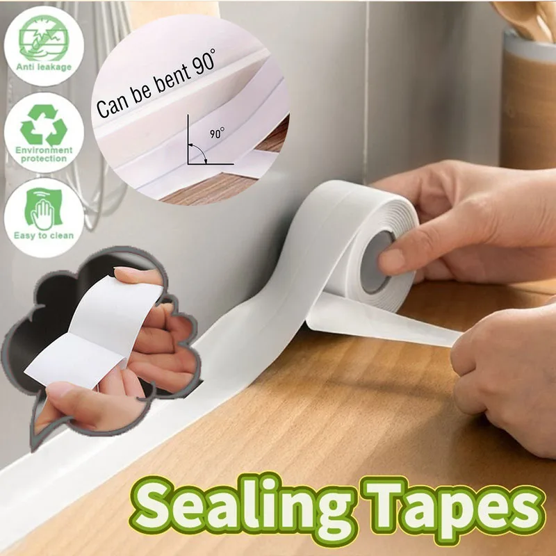 Sealing Waterproof Tape Bathroom and Kitchen Border Anti-mildew Caulking Sealed Isolate Sticker