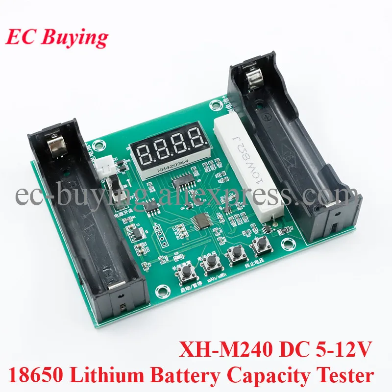 XH-M240 18650 Lithium Battery Capacity Tester MAH MWH Digital Discharge Electronic Load Battery Monitor DC 5-12V - AliExpress