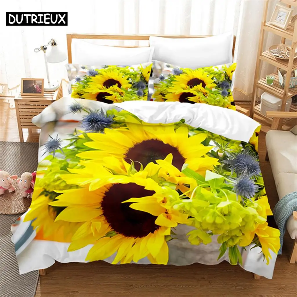 

Sunflower Queen Bedding Set Duvet Cover Set Kids Bedding Digital Printing Bed Linen King Size Duvet Cover Set Bedding Set