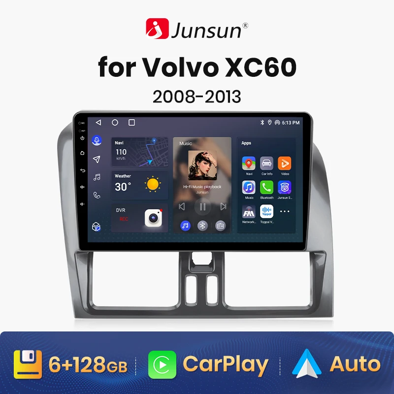 Junsun V1 Ai Voice Wireless Carplay Android Auto Radio Per Volvo Xc60 2008 - 2013 4G Car Multimedia Gps 2Din Autoradio