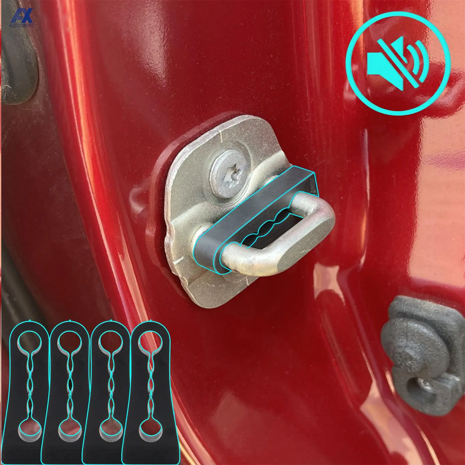 Car Door Lock Damper Sound Damper For Nissan Qashqai X-Trail Tiida Juke Note Teana Rogue Rattling Soundproof Screaks Seal