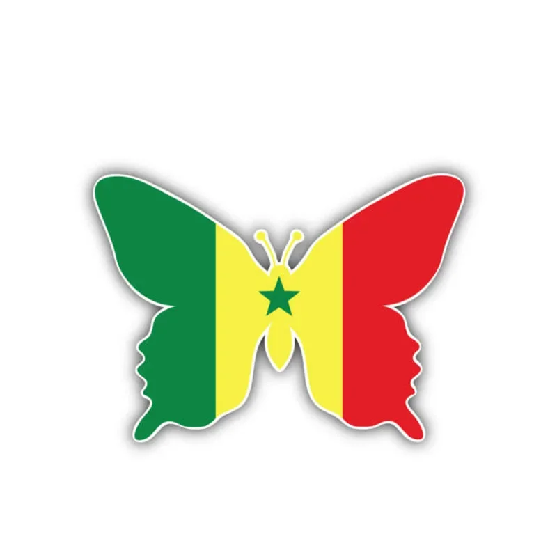 Car Styling Senegal Flag Butterfly Window Decal Car Sticker