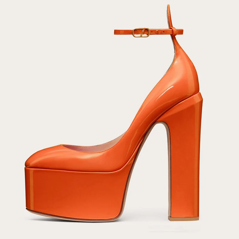 New Super High Heels Women Patent Leather Pumps Women Round Toe Platform Shoes Women Fashion Party sandalias de las mujeres 2