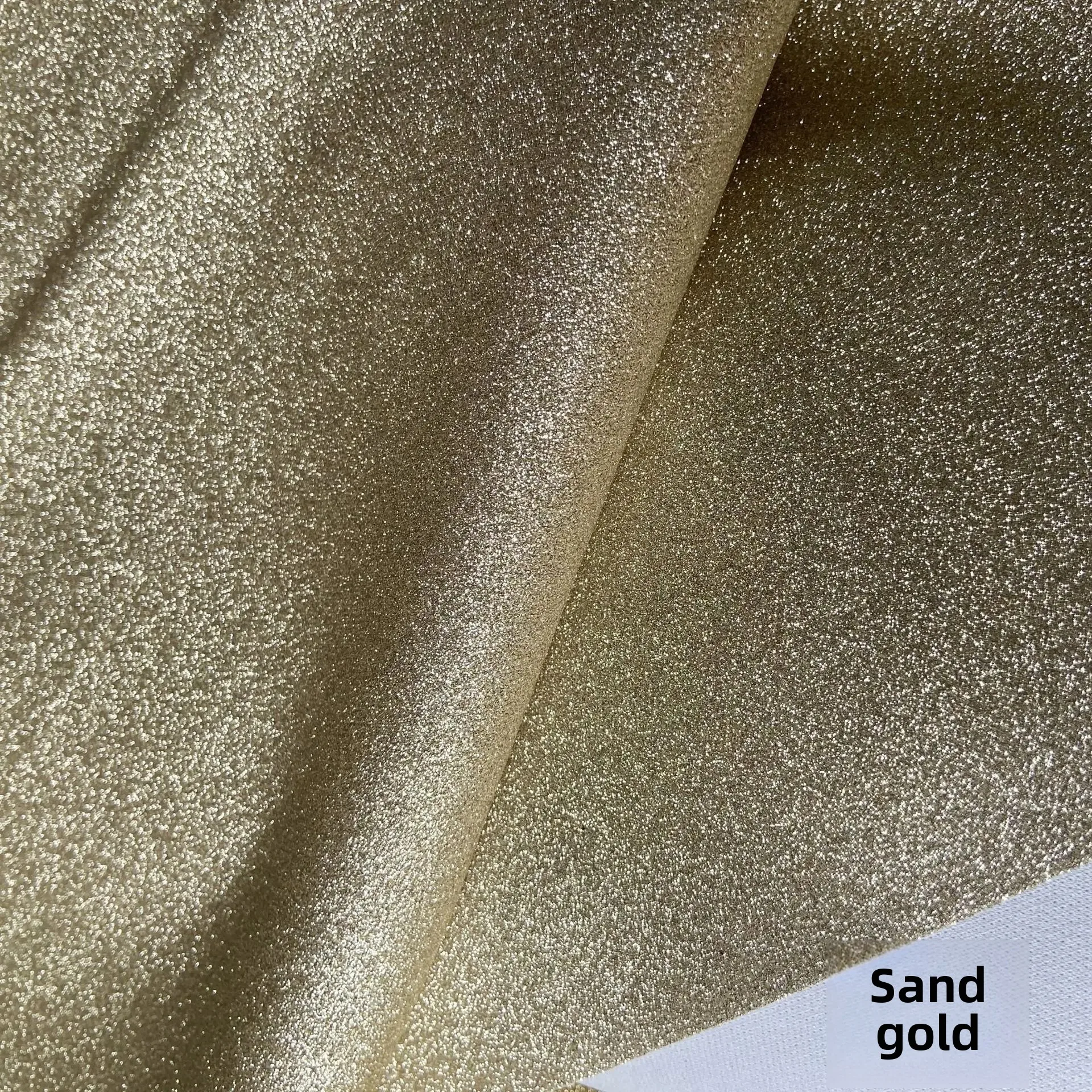Elastic Knitted Fabric with Golden Sequins And Shiny Powder Environmentally Friendly Glowing Cloth for Clothing Accessories