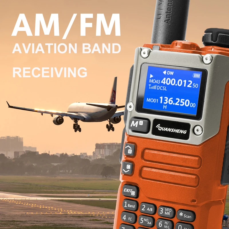 2PC UV-K6 Quansheng Walkie Talkie Orange Air Band UV-K58 TypeC UHF VHF 50-600MHz Full Band DTMF Wireless Frequency Two Way Radio 5