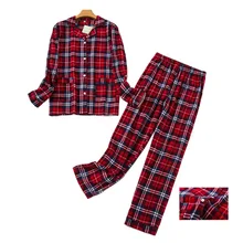 

Women's Pajamas Plus Size S-XXXL Clothes Ladies Flannel Cotton Home Wear Suit Autumn Winter Pajamas Plaid Print Sleep Tops