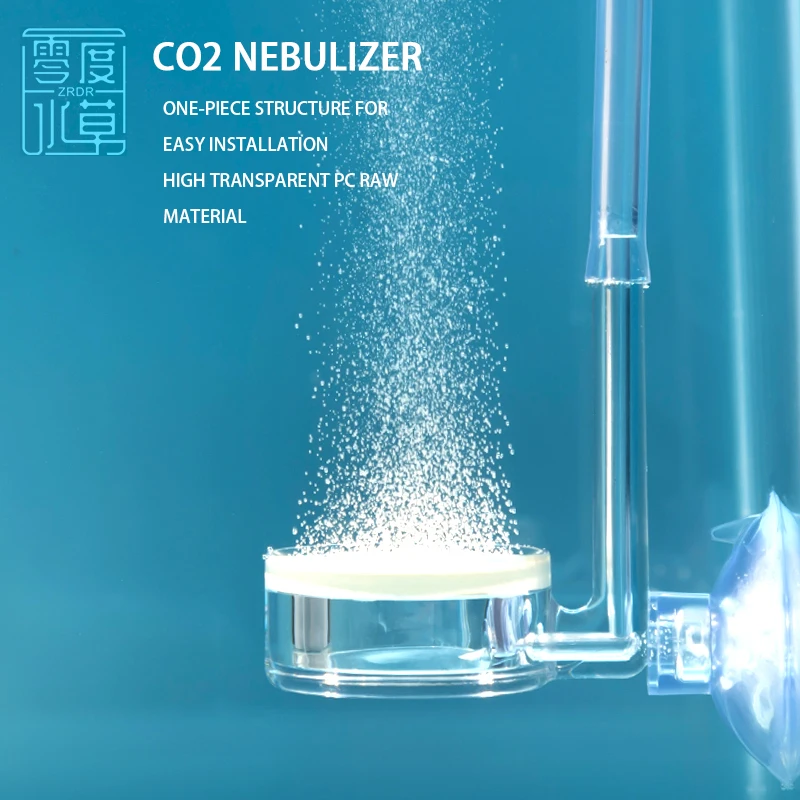 Aquarium CO2 Diffuser Aquarium CO2 Atomizer Transparent CO2 Diffuser Purifier Integrated PC Material Special Ceramic Plate Fish Tank Atomizer