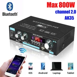 Premium HiFi Bluetooth Audio Amplifier with FM and USB Support (EU Plug)