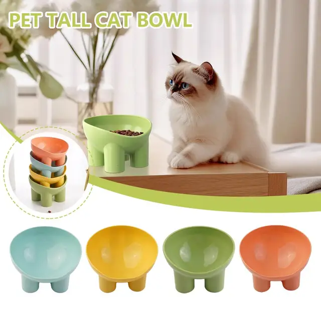 Non-Slip Cat Bowl Pet Water Food Feed Dog Bowls 45° Inclination Stand Feeders Tall Cat Bowl Anti-dumping Pet Feeding Supplies 2