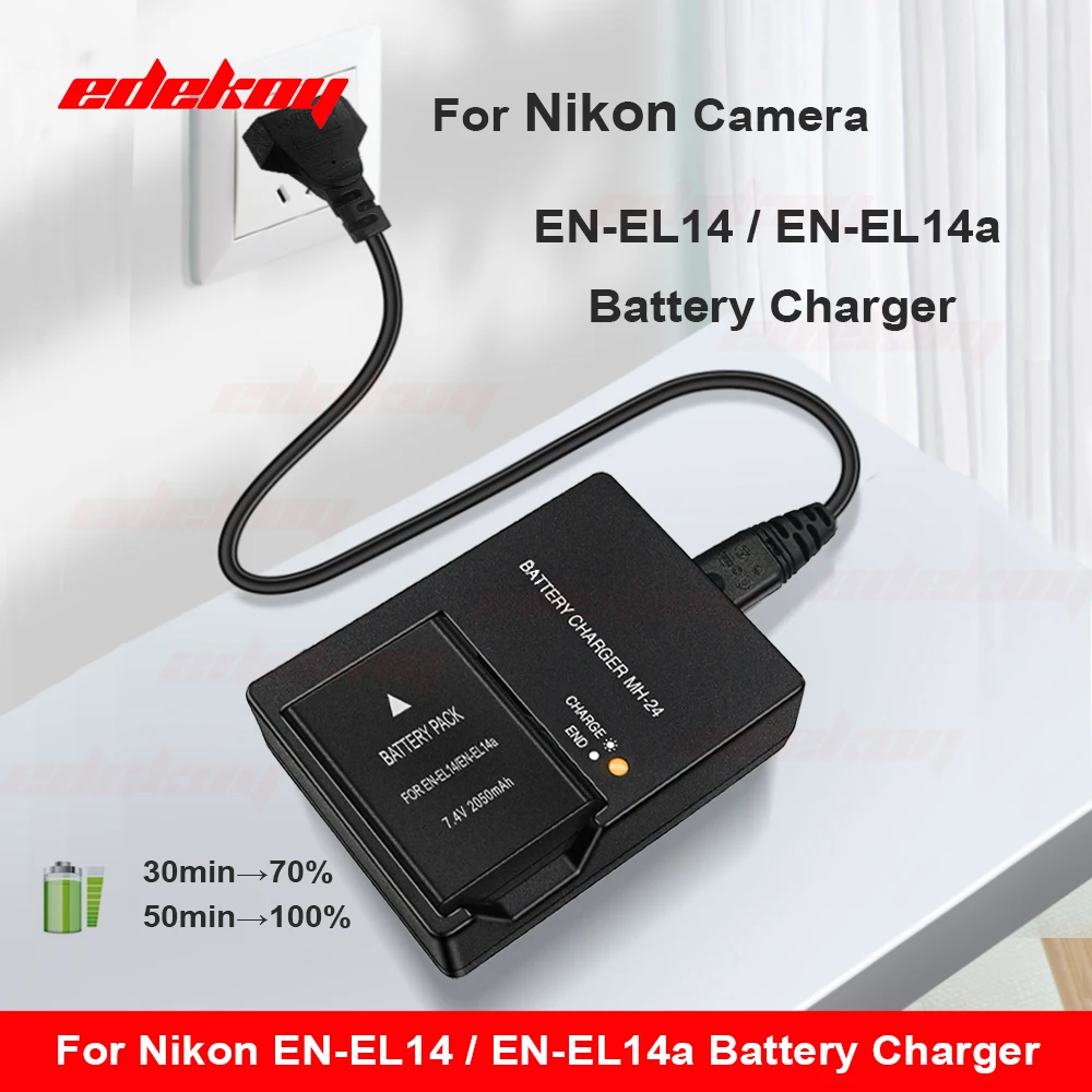 MH-24 Charger For Nikon EN-EL14 EN-EL14a Battery P7000 P7100 D3100