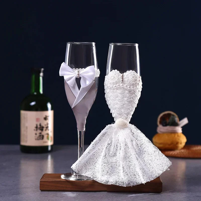 Wedding Champagne Hand Over Glasses Groom Bride Stemware Exquisite Wedding Matchmaking Celebration Romantic