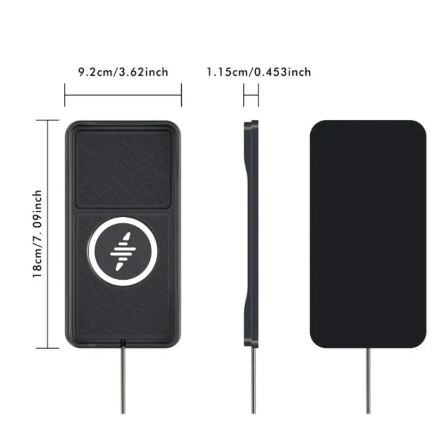 VIKEFON Car Wireless Charger Pad Base USB Cable for iPhone 17-12 Pro Max Samsung Xiaomi Airpods Pro 2 LG Fast Charging Station