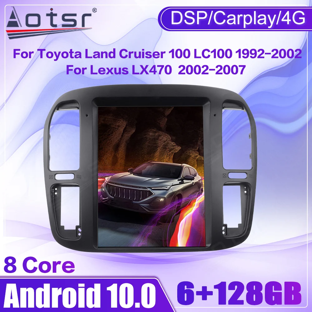 Автомобильный мультимедийный радиоплеер на Android стерео для Toyota Land Cruiser 100 LC100 1992-2002