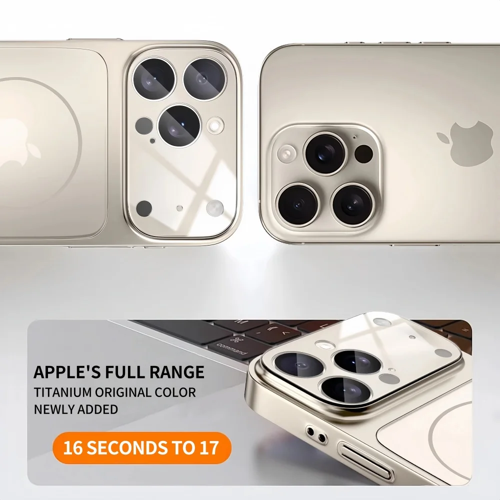 Cosmic Orange MagSafe Magnetic Glass Shockproof Hard Cover with Lens Protection