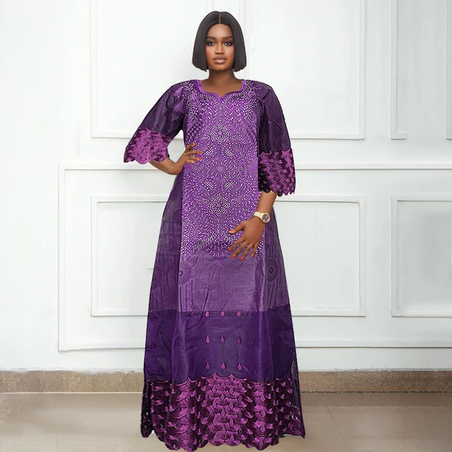 Wumi Half Sleeve Embroidered Dashiki Gown