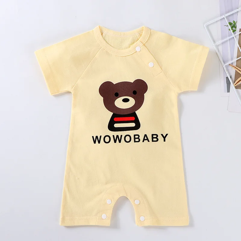 black baby bodysuits	 Summer New Style Baby Bodysuit Cartoon Print Pure Cotton Soft Skin Round Neck Pullover Short Sleeve Boys And Girls Cute Rompers Cute Infant Baby Girls Romper Baby Rompers