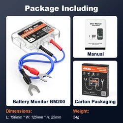Wireless Bluetooth Car Battery Health Monitor with App Integration (ANCEL BM200)